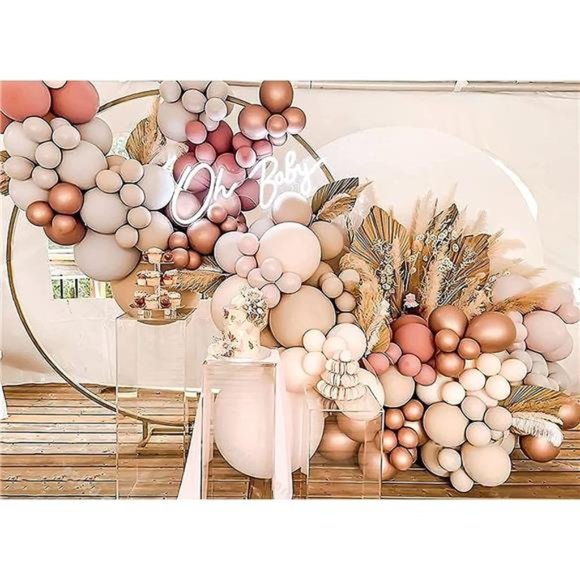 147PCS Double-Stuffed Balloon Garland Kit Rose Gold Balloons Kit Dusty Pink Ball - Picture 6 of 6